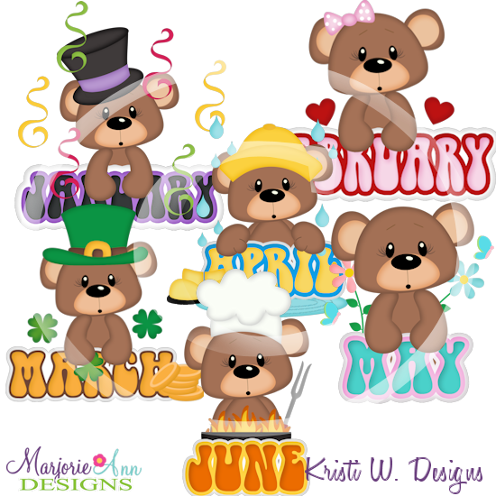 On The Calendar January-June SVG Cutting Files Includes Clipart - Click Image to Close